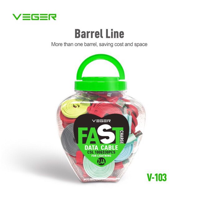 KABEL DATA USB CASAN VEGER MURAH V220 Micro 3.0A FAST CHARGE USB CABLE DATA KABEL VEGER V-220 pcs