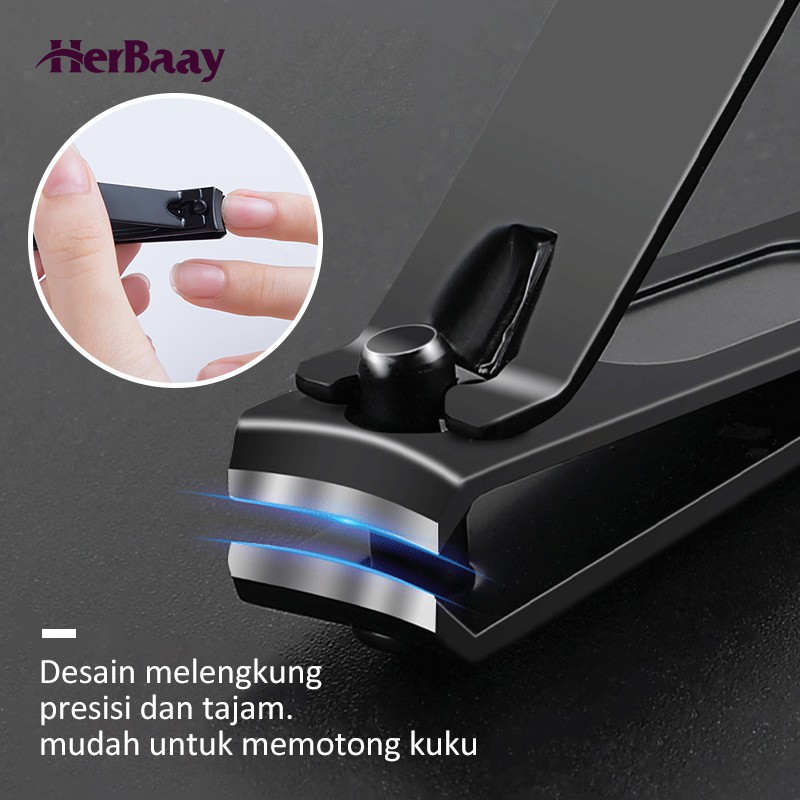 herbaay manicure pedicure set 12 pcs kit penghilang jerawat gunting kuku