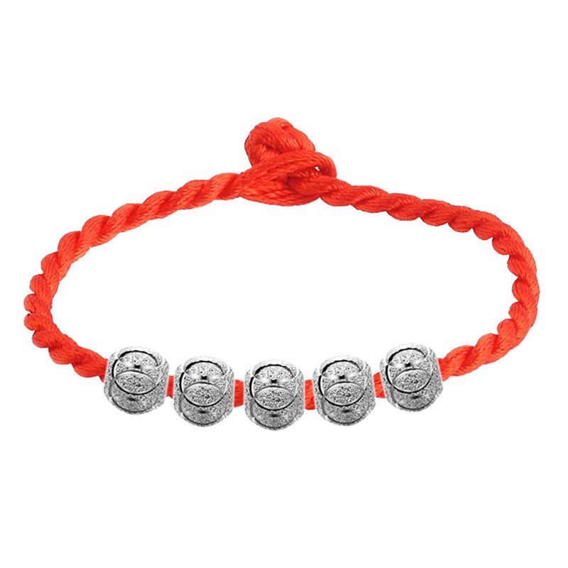 925 Perak Gelang Tali Merah Rajutan Sabuk Fashion Wanita Perhiasan