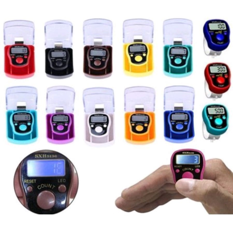 PGA - Tasbih Digital LED Finger Counter Alat Hitung Digital Zikir Cincin (SXH5136) Dengan Kotak