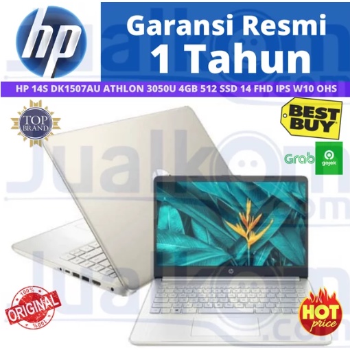 HP 14s dk1507AU AMD Athlon Silver 3050 4GB 512GB W10 OHS