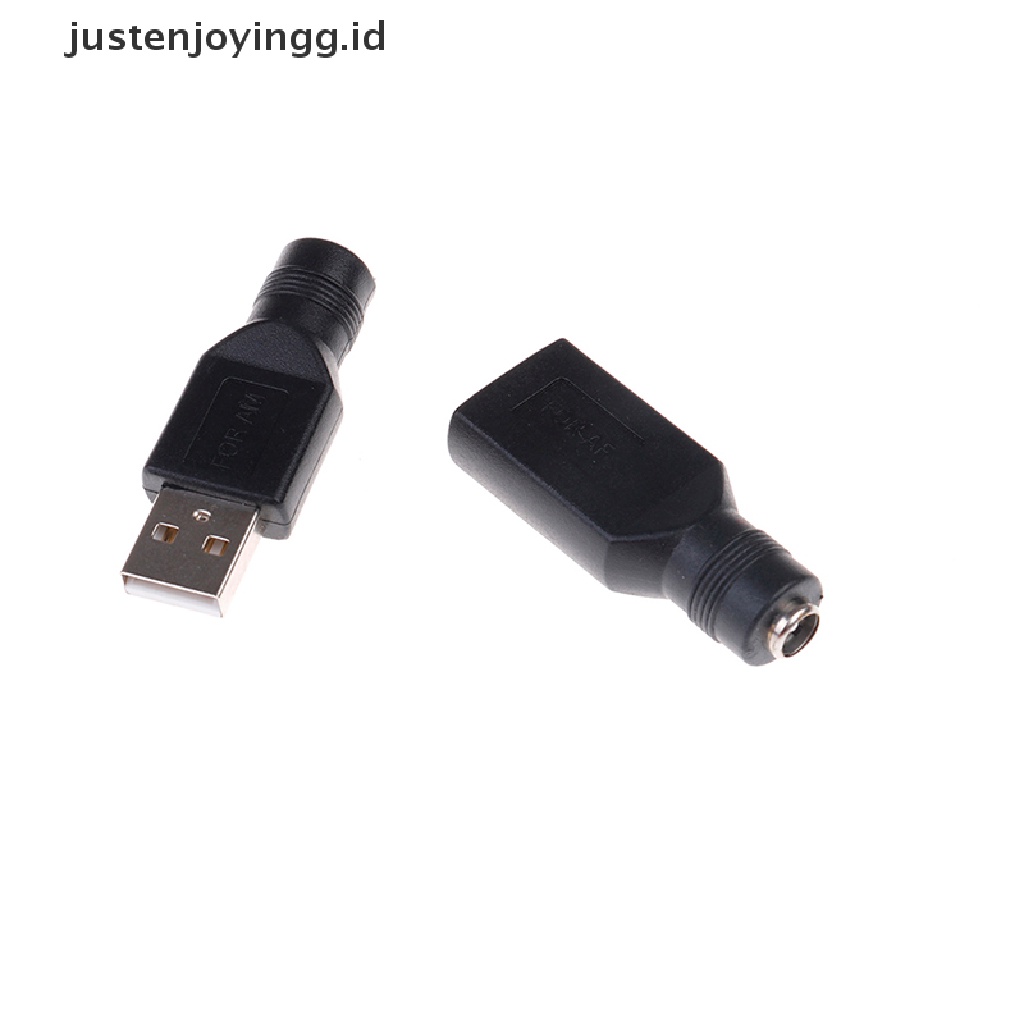 Adaptor Konektor Konverter usb 2.0 dc male Ke usb 2.0 male / female Ukuran 5.5x2.1mm 5V Untuk laptop