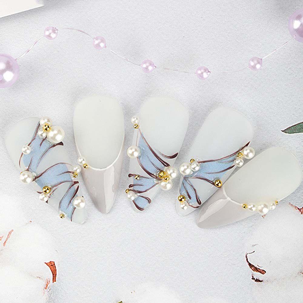 AUGUSTINA Agustin 3D Balletcore Nail Art Sticker Decal Fashion Indah DIY Nail Art Dekorasi