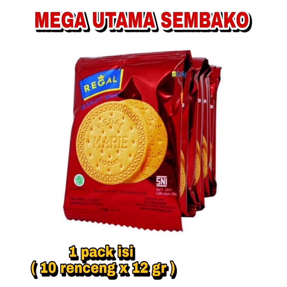 

biskuit marie regal per renceng isi ( 10 pcs x 12 gr )