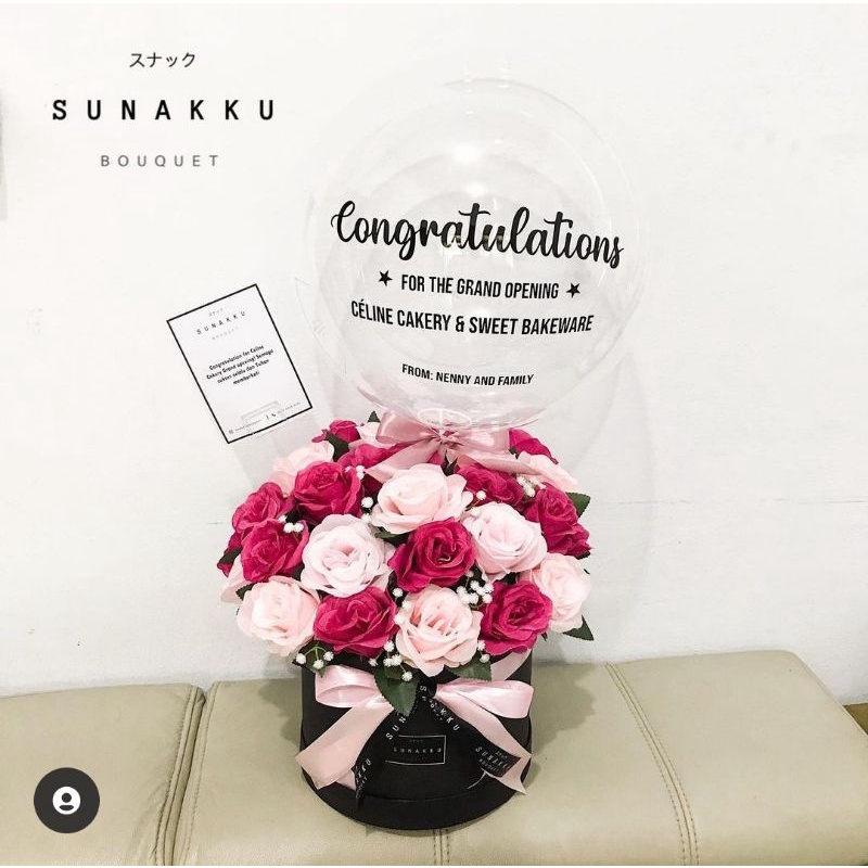 Large Flower Balloon Box | Happy Valentines Valentine Day Hari Kasih Sayang Graduation Doll Hampers 