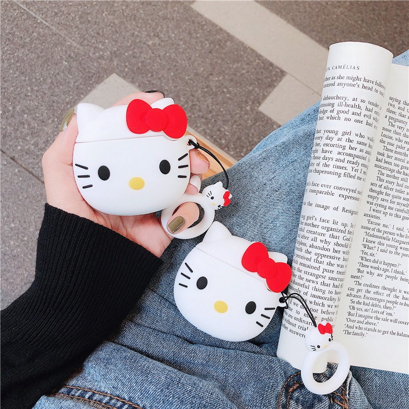 3d Kartun Lucu Hello Kitty AirPods Pro3 AirPods Pro Anti Jatuh Silikon Lembut Pro 3Case Headset Perlindungan Cover