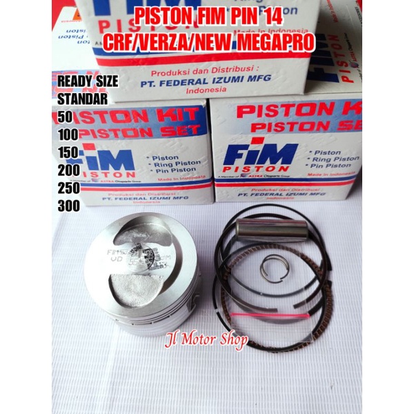 SEHER PISTON FIM CRF150 CRF 150 L - VERZA - NEW MEGAPRO CRF150L PIN 14 UKURAN STANDAR 50 100 150 200 250 300