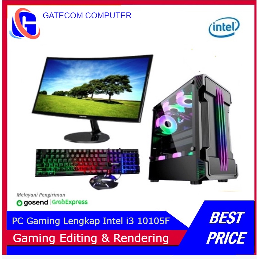 PC Gaming Fulset intel i3 10105F Geforce GT 1030 2GB SSD 128GB LED 24 Samsung Curved