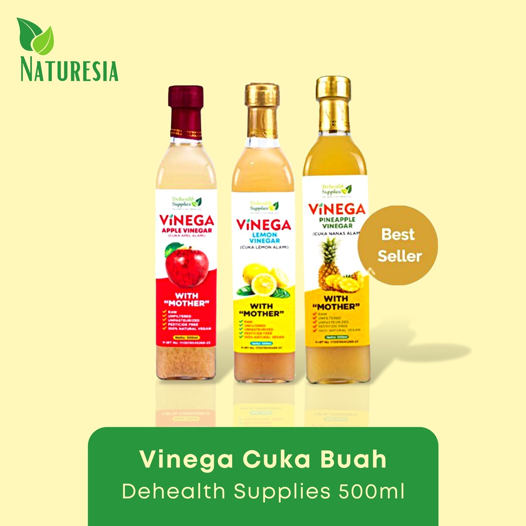 

Dehealth supplies vinega cuka sari lemon apel nanas organik murni original aple apple cider vinegar
