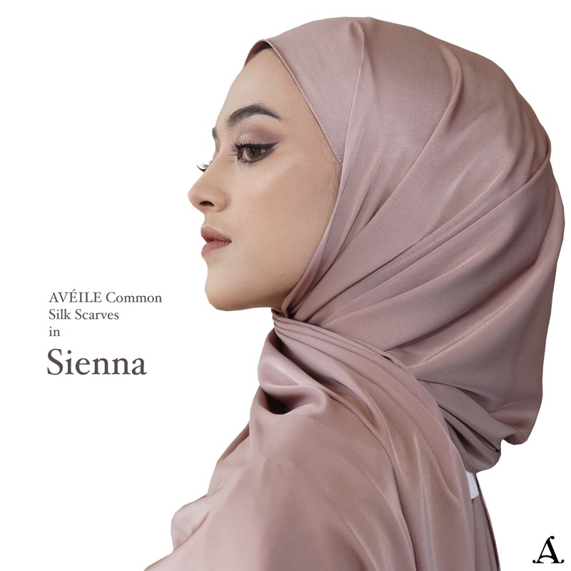 AVEILE Common Silk Scarves [ Silk Scarf ]-Sienna