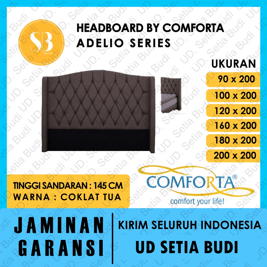 Headboard Adelio Kasur Comforta Springbed 200x200 180x200 160x200 120x200 100x200 90x200