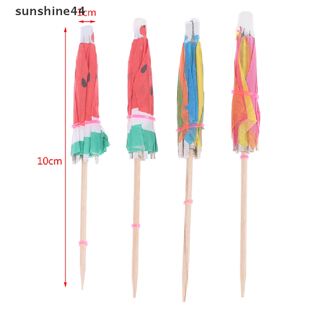 Sunshine 50PCS Tusuk Gigi Bentuk Payung Untuk Cocktail / Buah / Dessert