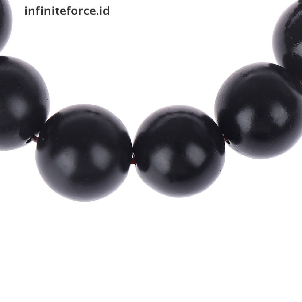 Infiniteforce.id Gelang Tangan Manik-Manik Batu Bianshi Hitam Alami 8mm - 18mm Untuk Pria