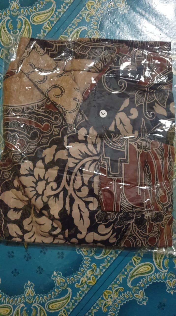 Manuk Kembar Sogan Ori Florist Kemeja Batik Lengan Panjang Katun Seragam Batik Fashion Pria Batik