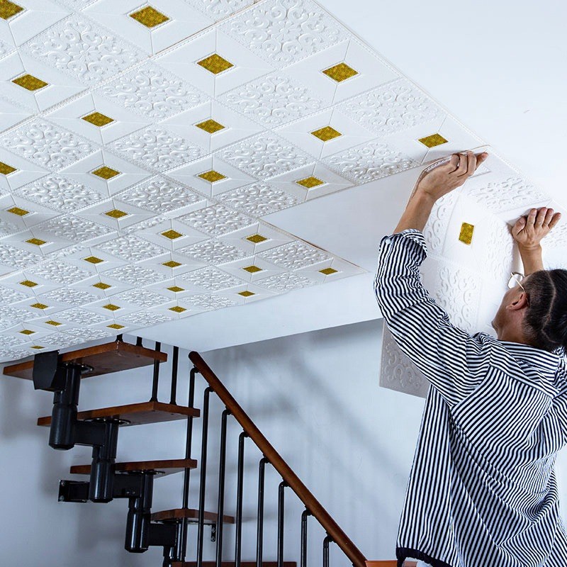 [BISA COD] Wallpaper Dinding Stiker Wallfoam 3D Sticker Dekorasi Kamar Rumah Murah Motif Batik-1