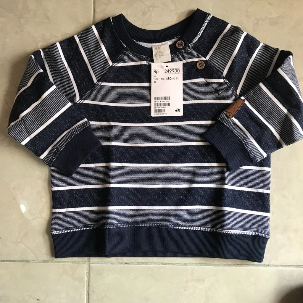 ORIGINAL H&M Sweater Anak Laki-laki Motif Garis