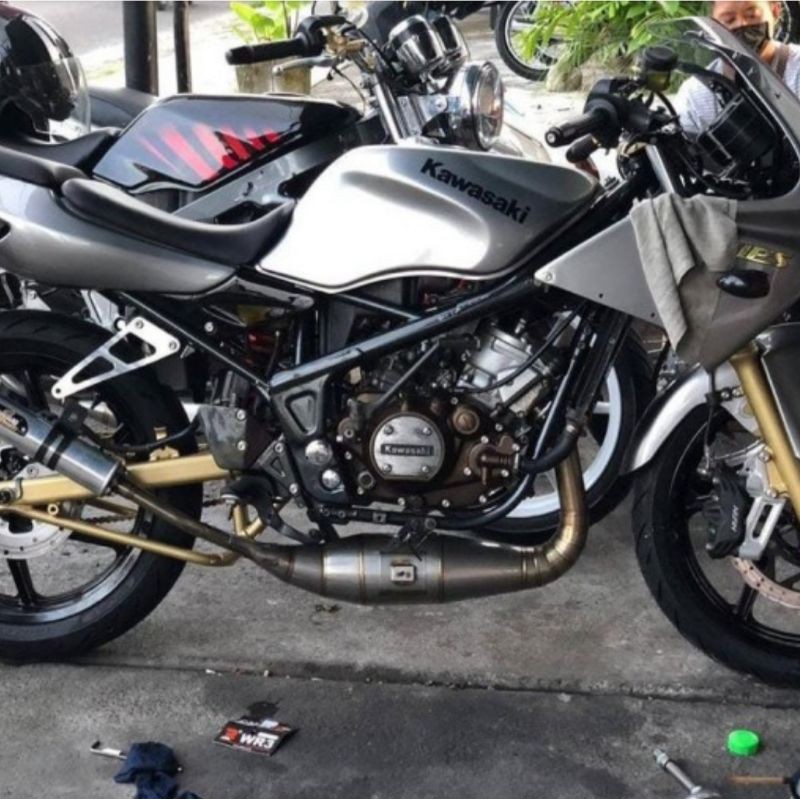 KNALPOT NINJA 150 RR TYPE PERUT 39 LEHER L PLAT STANLIES AHAUONE