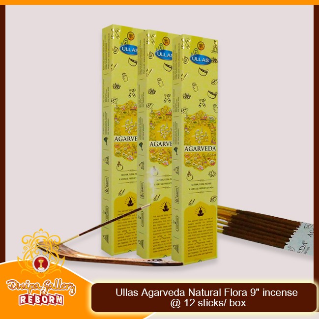 Ullas Agarveda Natural Flora 9&quot; incense @ 12 sticks/ box