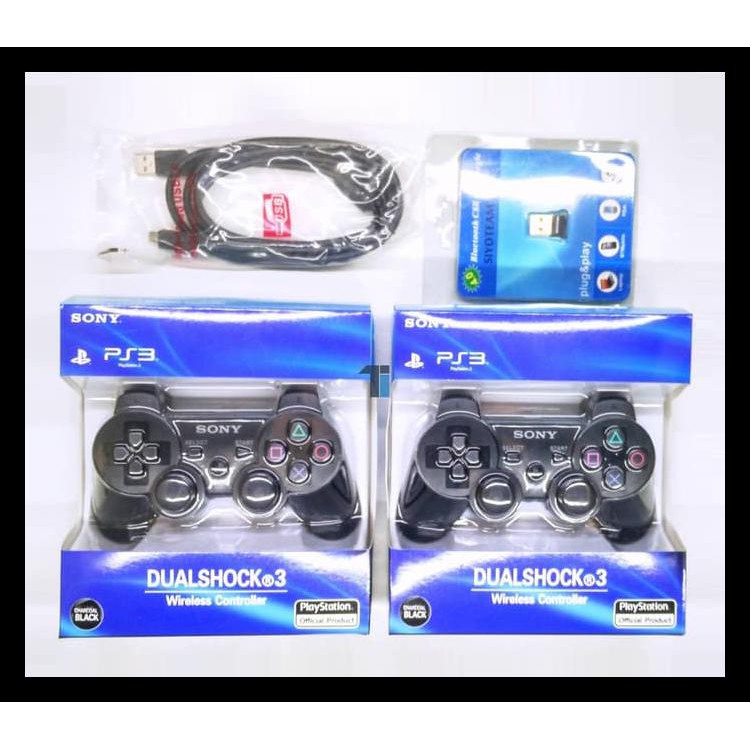 DISKON PAKET 2 STIK PS3 (ORI PABRIK) + KABEL USB + BLUETOOTH SPESIAL