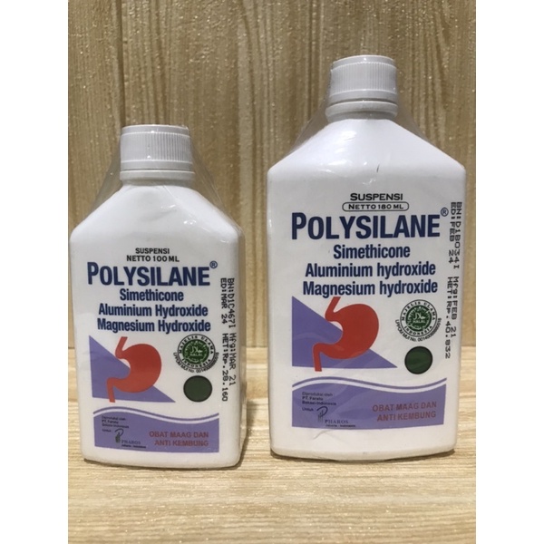 Polysilane Sirup | 180 ml | 100 ml | Polysilane Tablet | Obat Asam Lambung | Maag | Kembung | Mual