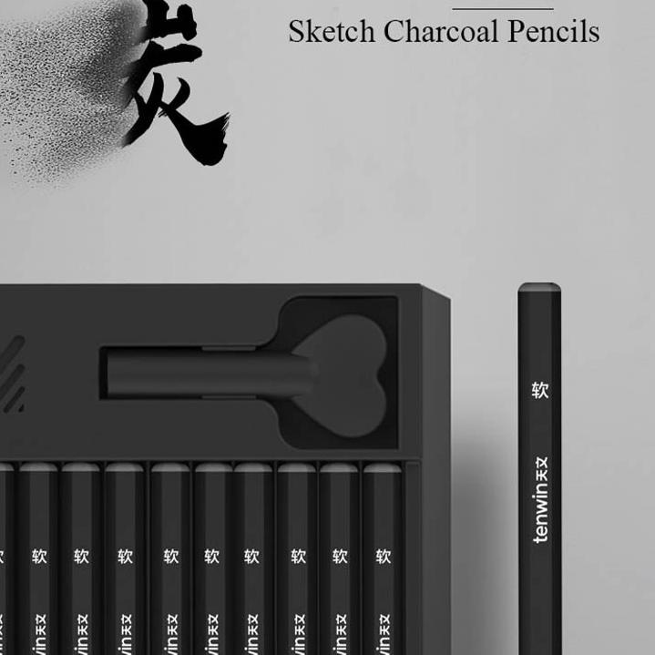 

[KODE PRIVN] Triple W 12 PCS Charcoal Pencil Art Paint Pensil Arang Gambar Sketsa