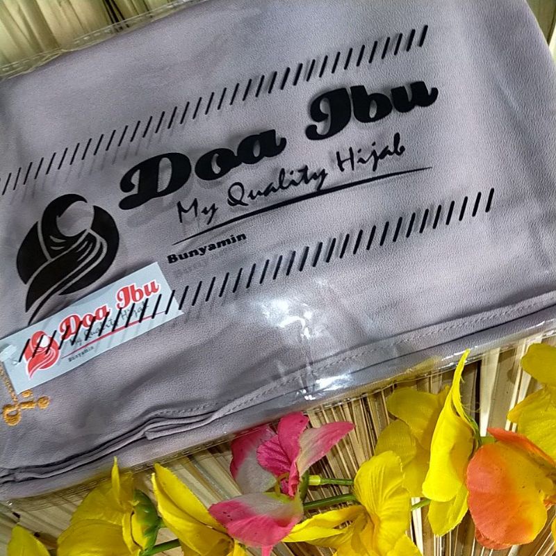 PASHMINA POLOS 2 METER ORIGINAL DOA IBU/HIJAB PASHMINA 200X75 ORI DOA IBU/ECER GROSIR COD/RESTOCK-Abu-abu
