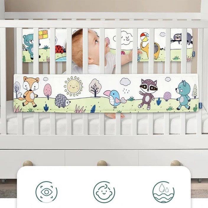 BABY SOFT BOOK HANGING BED | Bumper baby box bayi | pinggiran tempat tidur bayi | bumper bad | soft book | buku kain edukasi bayi