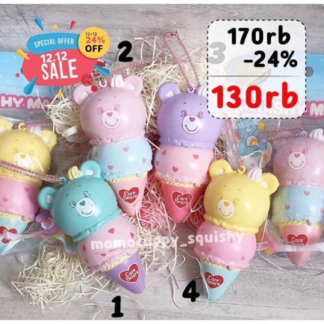 Squishy licensed ice cream care bear by NIC ( squishy beruang es krim)