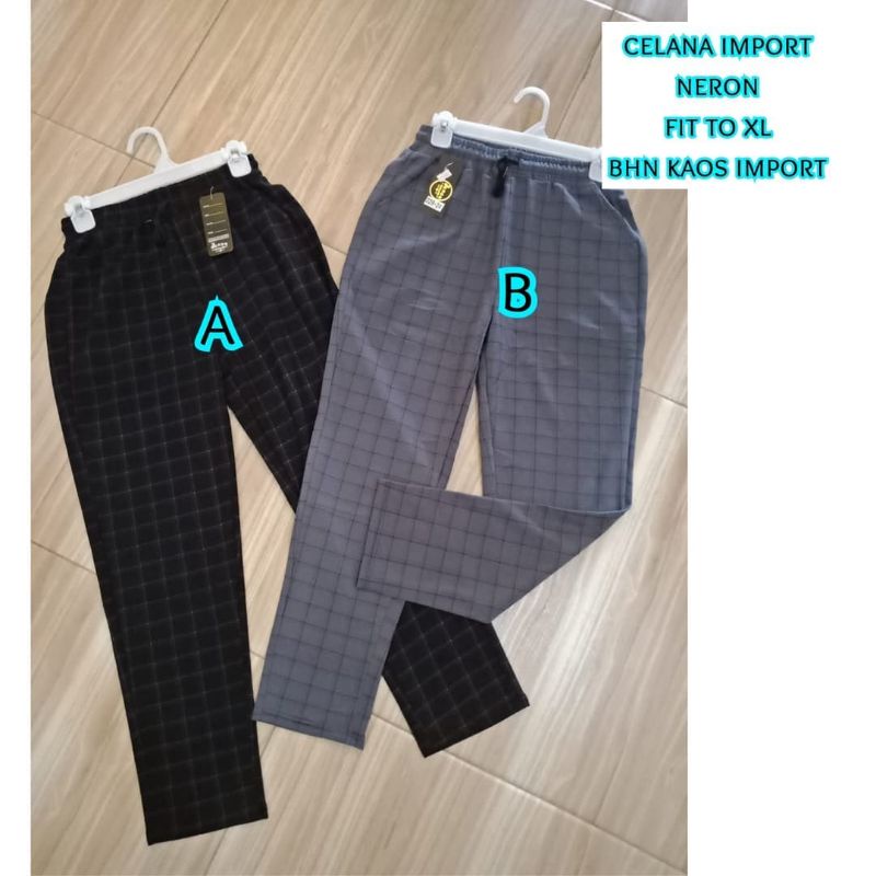 TO CELANA WANITA MOTIF KOTAK IMPORT PREMIUM 229-2