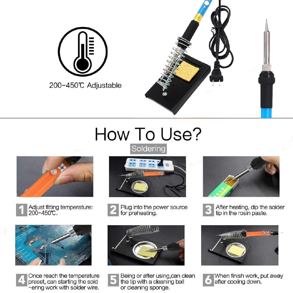 Welding Solder 9 Set Soldering Iron Kit 30w Best for Small Electric Work DIY