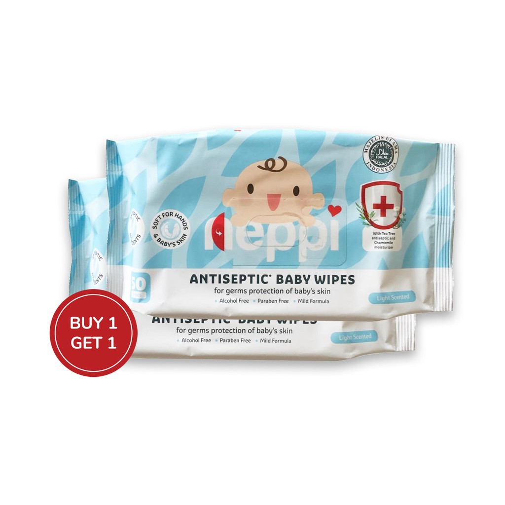 Neppi Antiseptic Baby Wipes Tissue Basah Antiseptik 50s Buy 1 Get 1