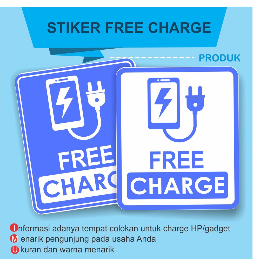 

STIKER FREE CHARGER UNTUK GADGET/HP KONSUMEN/PEMBELI