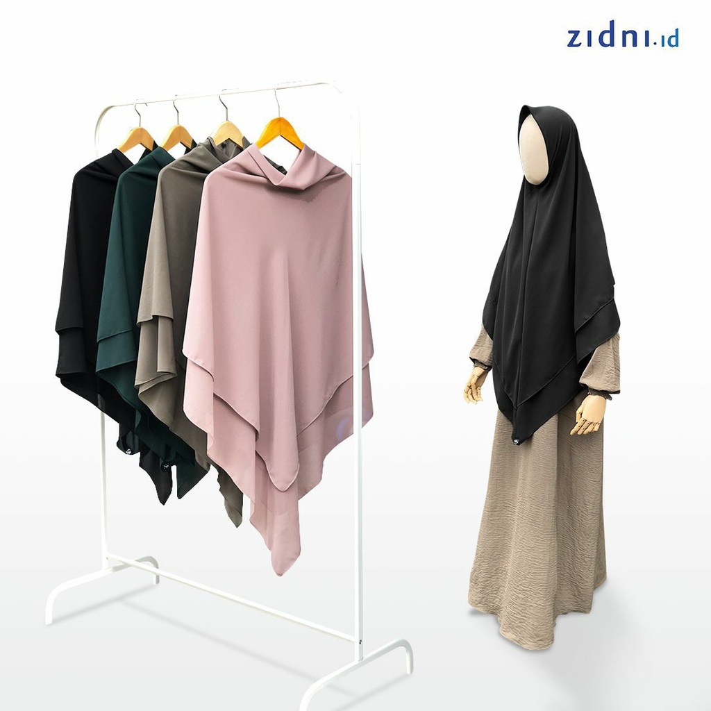 Ayesa Khimar Segiempat Instan Jilbab Khimar bahan Ceruty l Zidni Sunnah