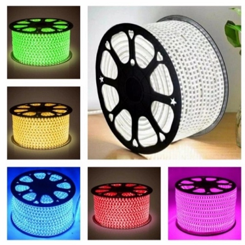 Lampu LED Strip 5050 SMD AC 220V Per Meter 60 Led Selang Langsung Colok Listrik Cocok Untuk Lampu Hias Taman Aquarium Plafon Kolam Renang