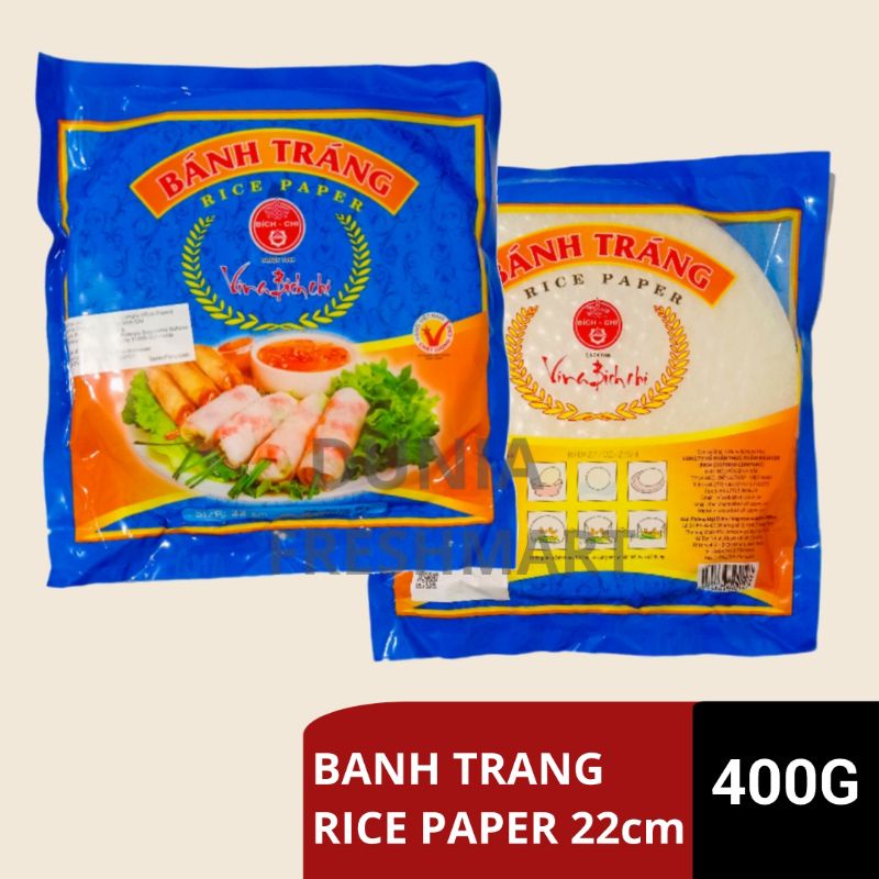 BANH TRANG RICE PAPER KULIT LUMPIA VIETNAM KULIT PEMBUNGKUS 400GRAM SIZE 22CM