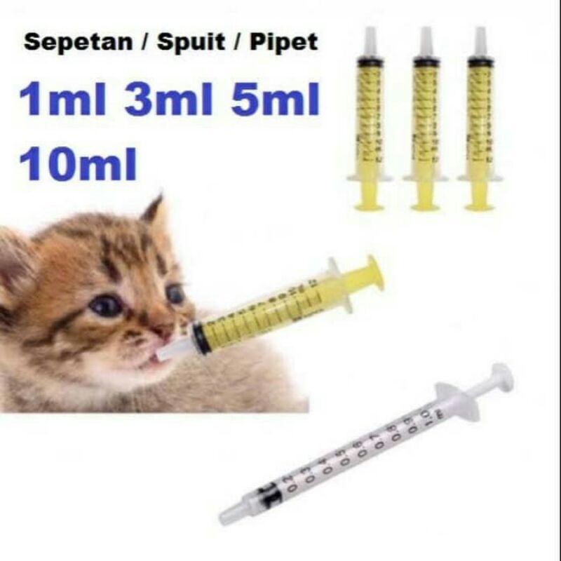 Sepetan 1ml 3ml 5ml / 1cc 3cc 5cc Spet Susu Kucing  Anjing Musang otter monyet dll