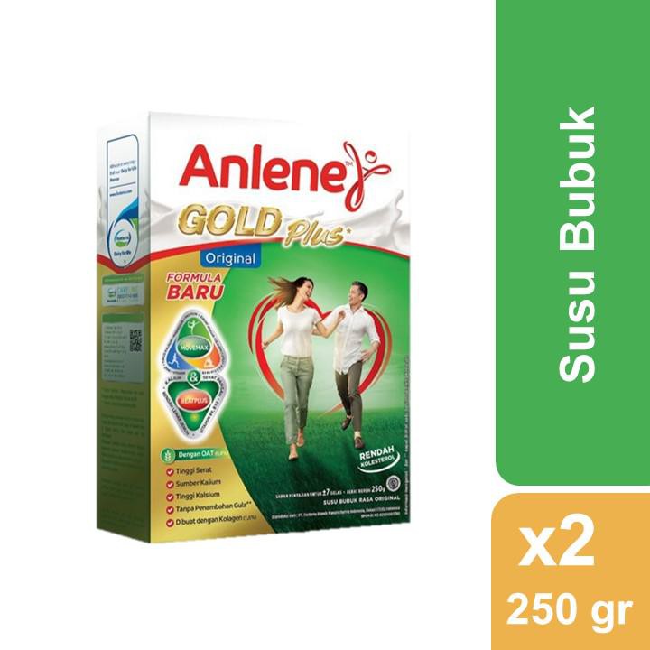 

Anlene Gold Plus Original/Plain - Susu Bubuk 250 gr x2