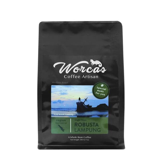 

WORCAS Kopi Robusta Lampung 200gr - Medium Roast - KOPI BIJI