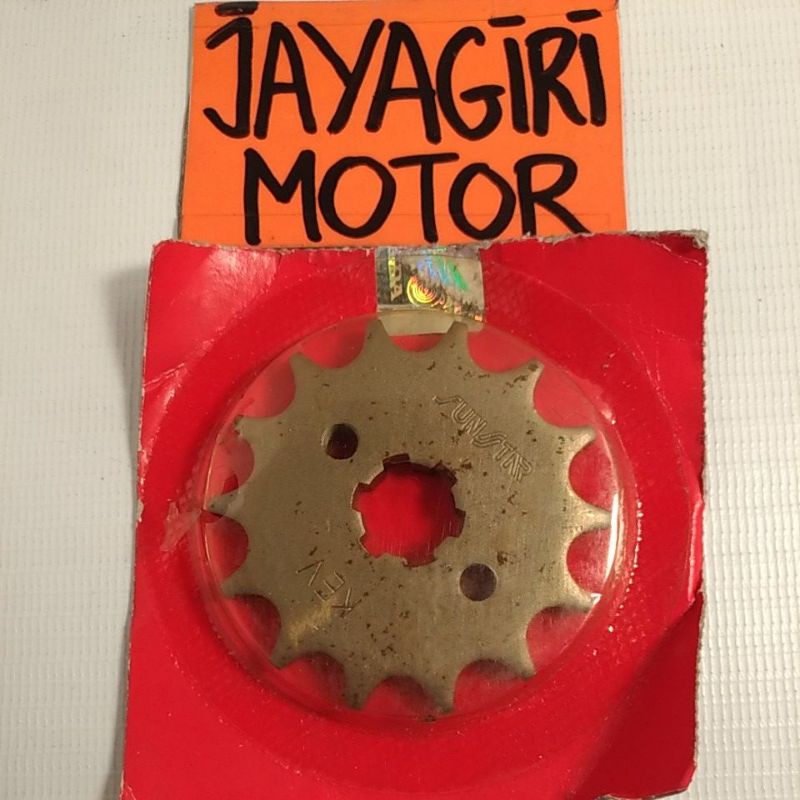 Gear Depan Grand Supra X Fit New Karisma Legenda Win Prima KEV GF6 Blade Revo C100 10T 11T 12T 14T 15T 428 NF Honda Aspira  Gigi Tarik Sunstar Rantai Roda Chain Kit Chainkit Sprocket Gear Set Gearset Gir Girset Belakang Drive Komplit Front Rear Motor XX V-Honda - 14T