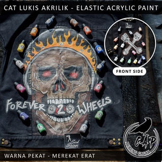 Cat Akrilik - Elastic Acrylic Paint - Cat Lukis Canvas, Kayu, Styrofoam, Gypsum - Cap Burung Gagak