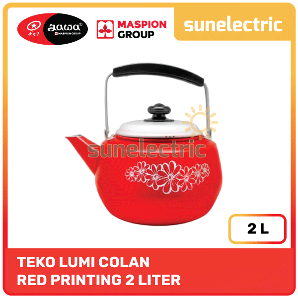 Maspion Alu Teko Air Kecil Colan Red Printing 2 Liter - Merah