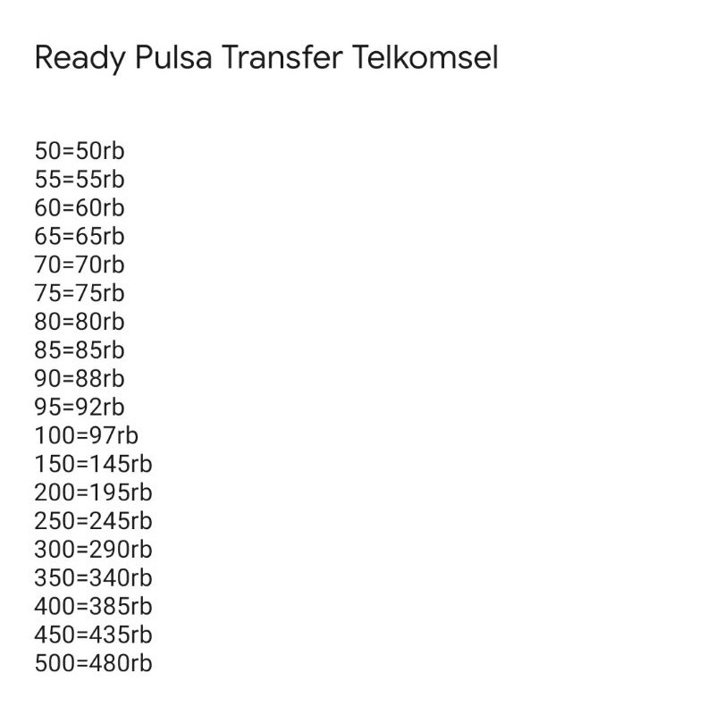pulsa transfer Telkomsel 500.000