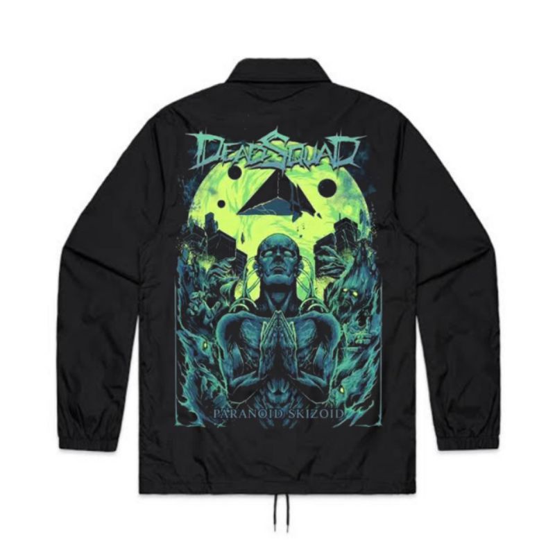 COACH JAKET BAND DEADSQUAD "PARANOID SKIZOID" | WINDBREAKERS PRIA HITAM | JAKET DEADSQUAD METAL | wi