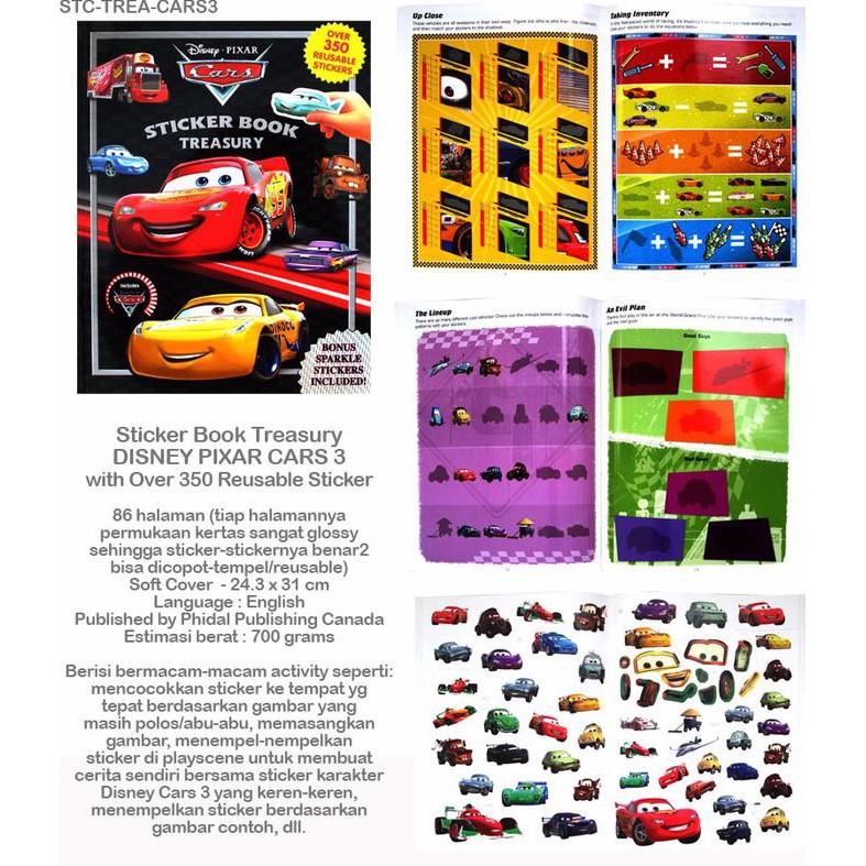 Buku Anak Sticker Book Treasury Disney Pixar Cars 3