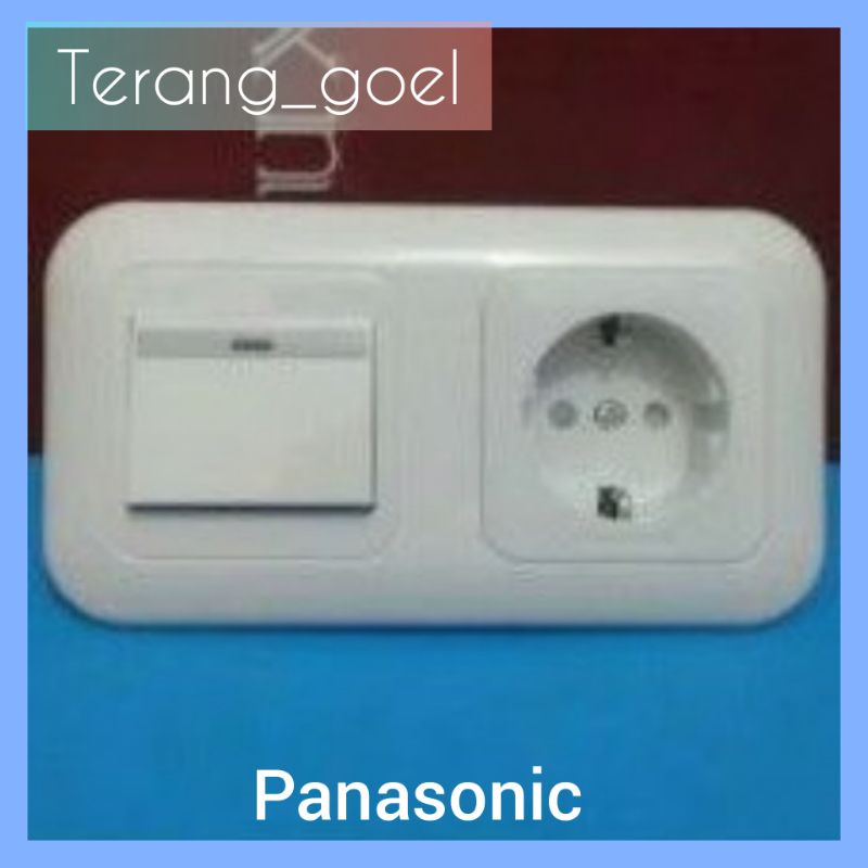 Saklar Engkel + Stop Kontak CP Tanam Panasonic / Stop Kontak CP Tanam + Saklar Tunggal  Panasonic