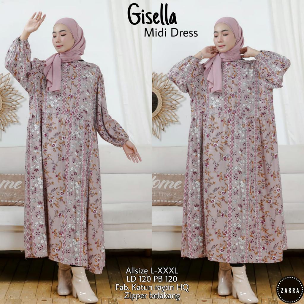Midi Dress Jumbo | Midi Wanita Jumbo L-XXXL | Midi Dress Motif | Midi Dress By Zarra