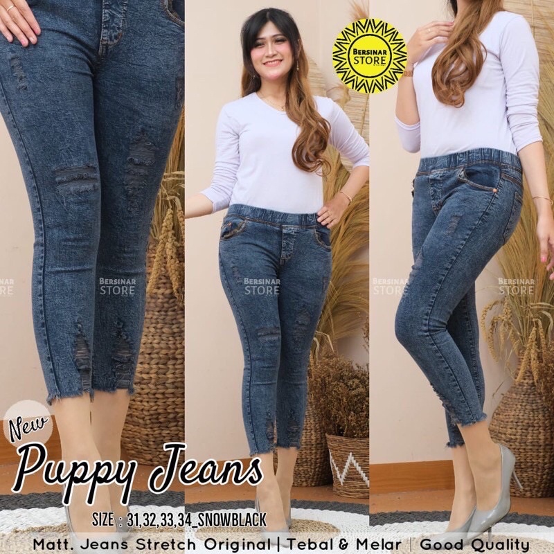 PUPPY JEANS SNOW CELANA JEANS 7/9 SOBEK TIDAK TEMBUS