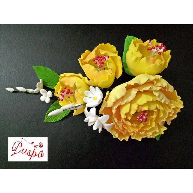 

(177/PROPB) Gumpaste Flower / Bunga Gumpaste Open Rose Model 1