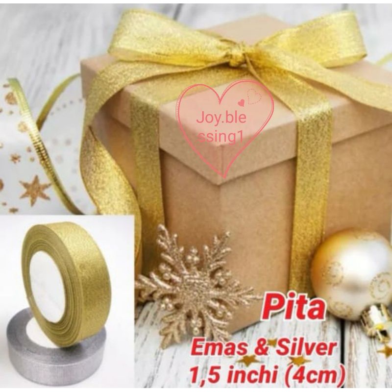 

PITA EMAS GOLD GLITTER 1 1/2" (4 CM) ECER PER ROLL