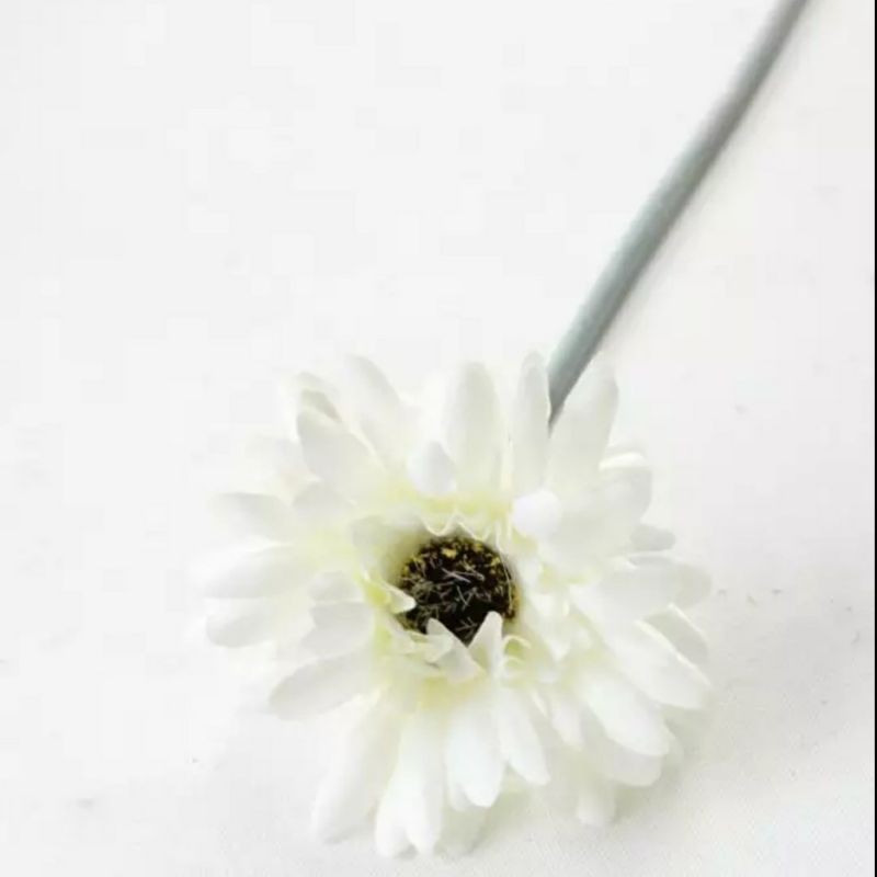 Bunga Aster Krisan Chysanthemum Artificial tangkai panjang bunga plastik mawar dekorasi rumah pesta-White
